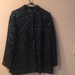 Black glitzy jacket no size pit to pit 24 inches